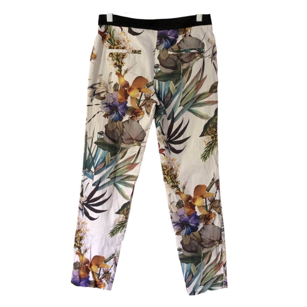 Zara Tropical Floral Print Trousers Size XS - Picture 2 of 4